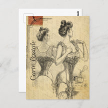 Victorian Woman Dressing in Corset