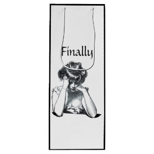 Victorian woman gibson girl I need a drink funny Wine Gift Bag