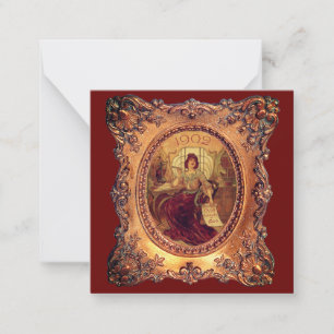 Victorian woman in elegant Victorian frame Card