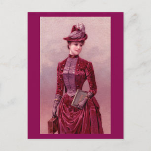 Victorian Woman In Velvet Postcard