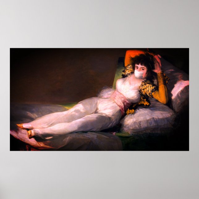 Victorian woman in virus mask renaissance painting poster (Front)