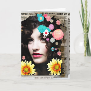 Victorian Woman Paper Collage   Funny Friendship Card