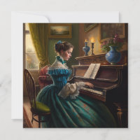 Victorian woman playing piano