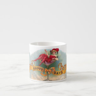 Victorian Woman Red Champagne Happy Espresso Cup
