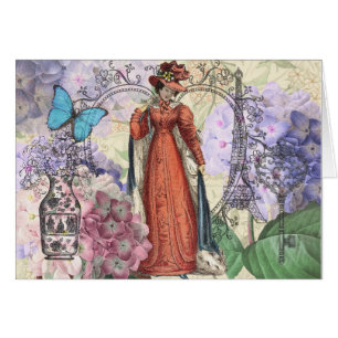 Victorian Woman Red Girl Classy Colourful