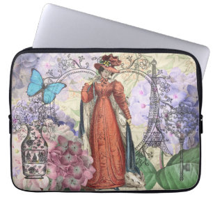 Victorian Woman Red Girl Classy Colourful Laptop Sleeve