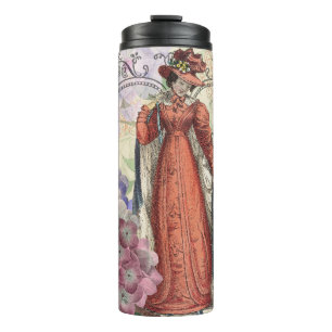 Victorian Woman Red Girl Classy Colourful Thermal Tumbler