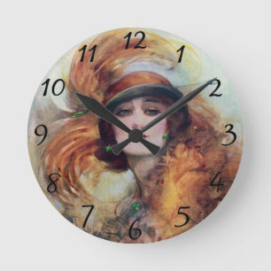 Victorian Woman Round Clock