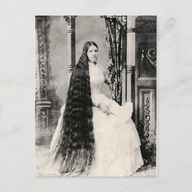 Victorian Woman with Long Hair Postcard (Front)