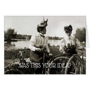 VICTORIAN WOMEN BICYCLE RIDE VINTAGE PHOTOGRAPH