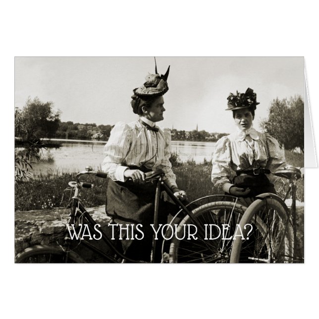 VICTORIAN WOMEN BICYCLE RIDE VINTAGE PHOTOGRAPH (Front Horizontal)