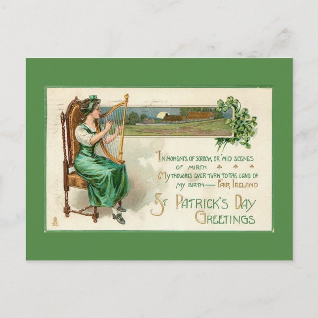 Victorian Women St. Patrick's Day Holiday Postcard (Front)