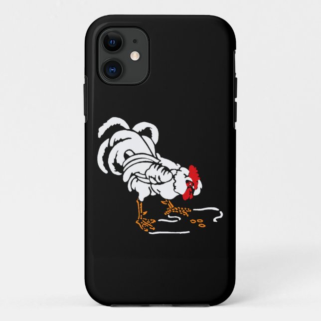 Victorian Wood Cut White Rooster Case-Mate iPhone Case (Back)