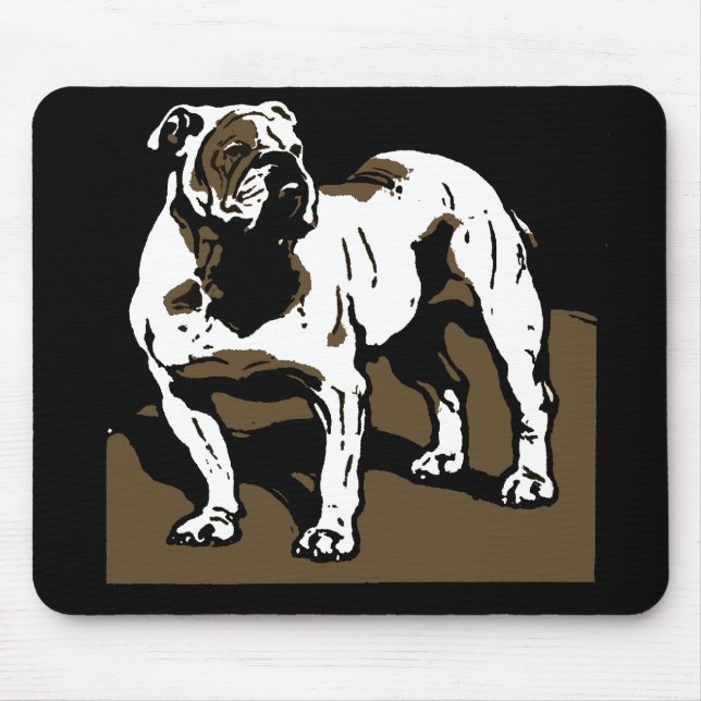 Victorian Woodcut English  Bulldog Mousepad (Front)