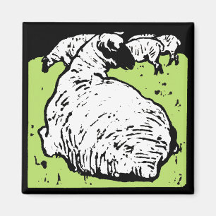 Victorian Woodcut Farm Animal Magnets Sheep
