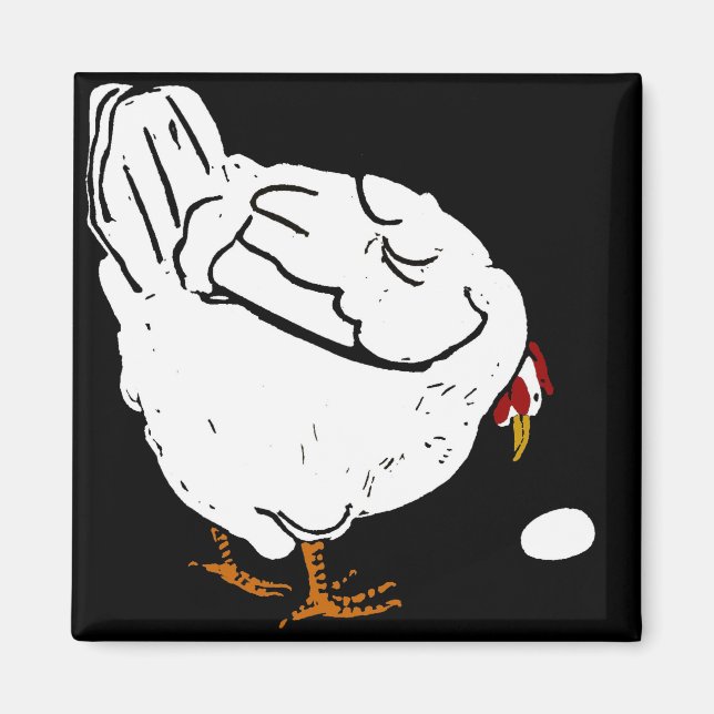 Victorian Woodcut Farm Animals Chickens Magnet (Front)