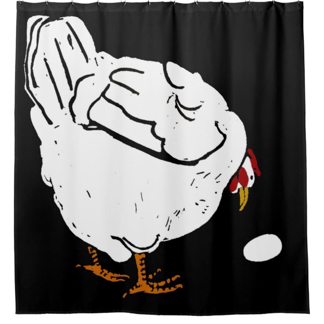 Victorian Woodcut Farm Animals Chickens Shower Curtain (Front)