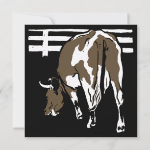 Victorian Woodcut Farm Animals Cows Announcement