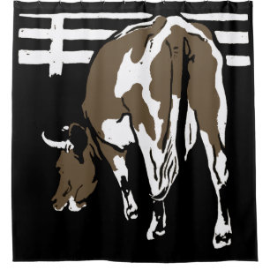 Victorian Woodcut Farm Animals Cows Shower Curtain