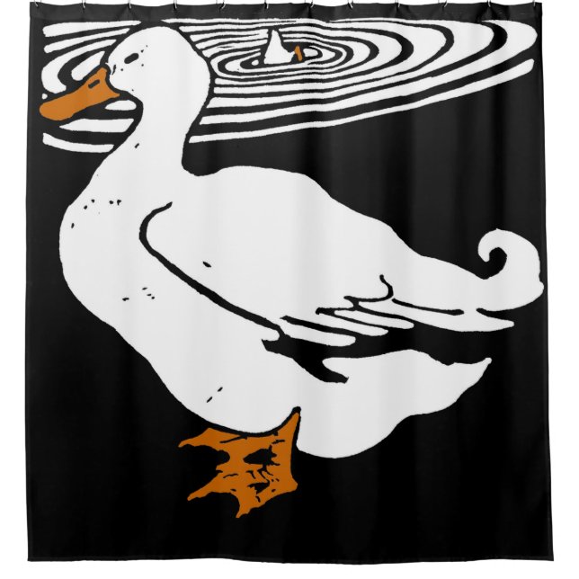 Victorian Woodcut Farm Animals Ducks Shower Curtain (Front)