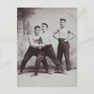 Victorian Wrestlers Postcard