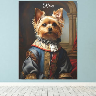 Victorian Yorkshire Terrier in Clothes Whimsical  Canvas Print