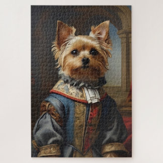 Victorian Yorkshire Terrier in Clothes Whimsical Jigsaw Puzzle