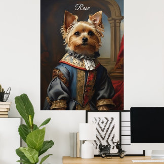Victorian Yorkshire Terrier in Clothes Whimsical Poster