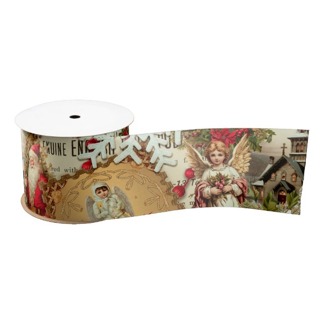 Victorian Yuletide Treasures Collage Satin Ribbon (Spool)