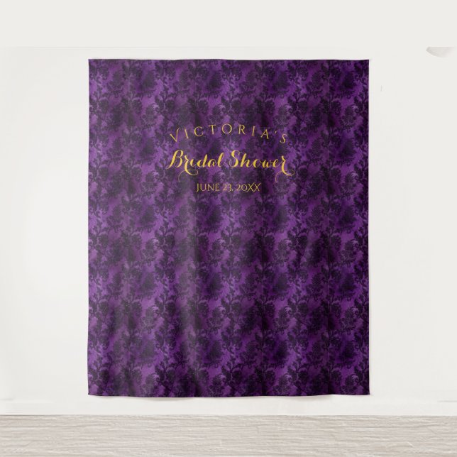  Victoria's Deep Purple Bridal Shower Backdrop Tapestry (Front)