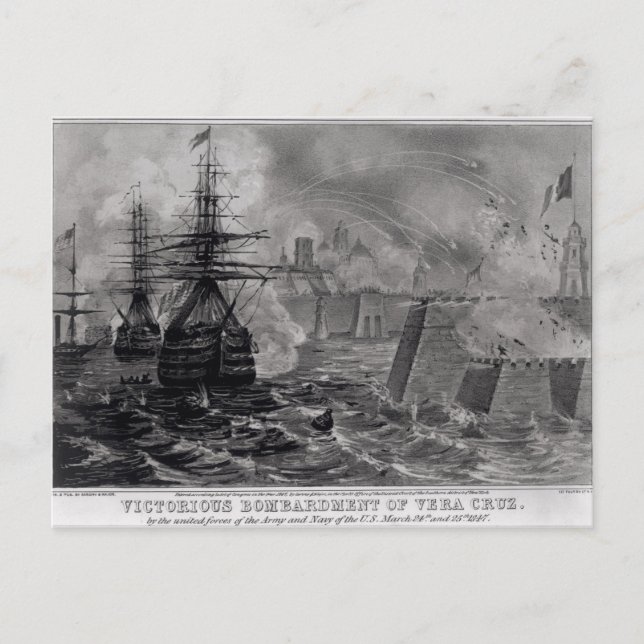 Victorious Bombardment of Vera Cruz Postcard (Front)