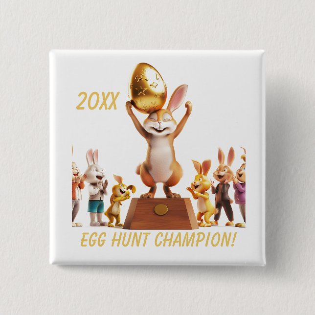Victorious Bunny Egg Hunt Champion 15 Cm Square Badge (Front)