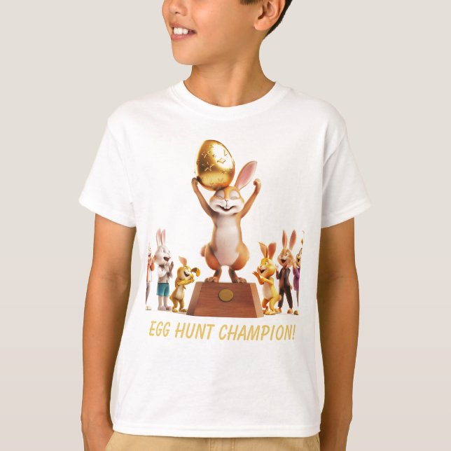 Victorious Bunny Egg Hunt Champion T-Shirt (Front)