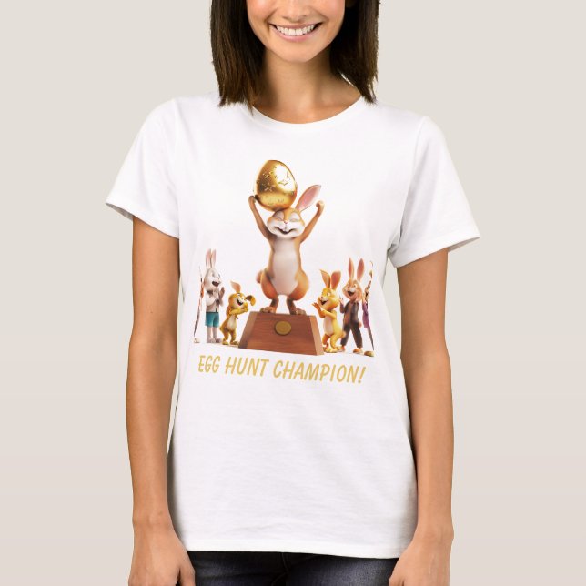 Victorious Bunny Egg Hunt Champion T-Shirt (Front)