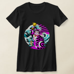 Victorious Maneki-neko - Japanese Good Luck Cat T-Shirt