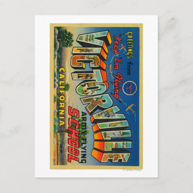 Victorville, California - Army Flying School Postcard (Front)