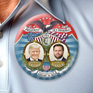 Victory and Inauguration - Donald Trump JD Vance 7.5 Cm Round Badge