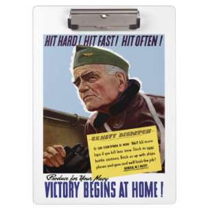 Victory Begins At Home -- Bull Halsey Clipboard