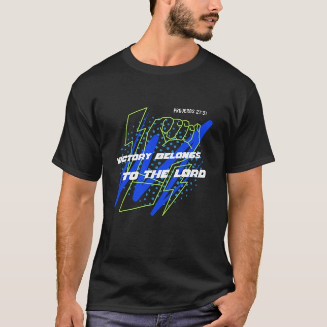 Victory Belongs To The Lord | Christian Athletes T-Shirt (Front)