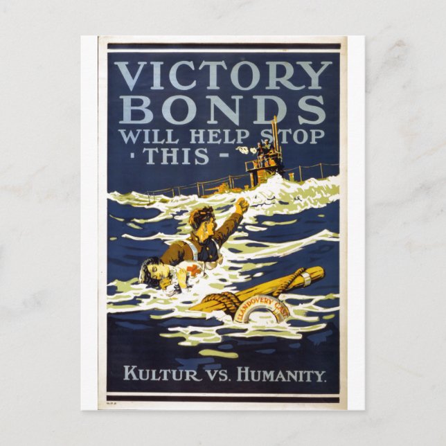 Victory Bonds will help stop this World War 1 1918 Postcard (Front)