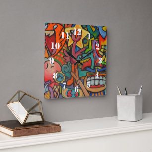 Victory By Squid Fear City Square Wall Clock