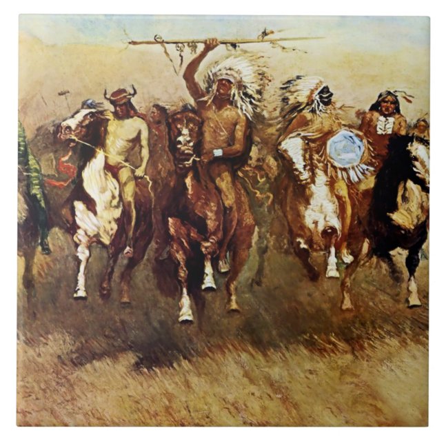 “Victory Dance” Western Art by Frederic Remington Tile (Front)