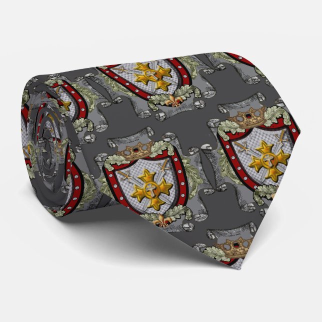 Victory Family Crest Shield  Tie (Rolled)