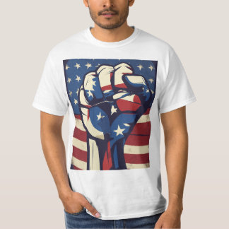 Victory Fist T-Shirt Design: US Flag Background