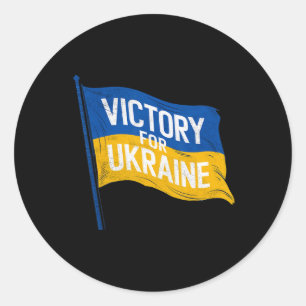 Victory For Ukraine Flag Classic Round Sticker