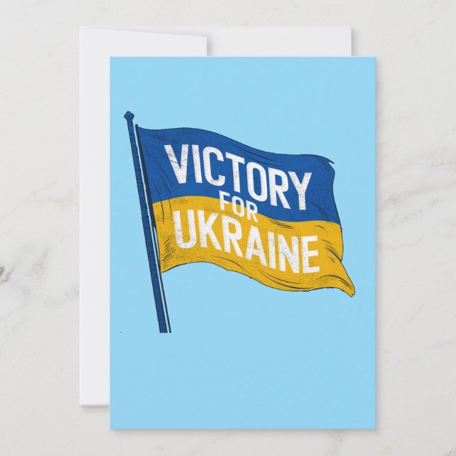 Victory for Ukraine Flag, Pro-Ukraine Patriot Art Holiday Card (Front)