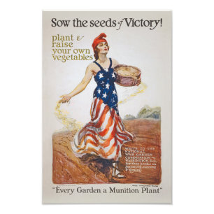 Victory Garden Liberty Sow Seeds WWI Propaganda Photo Print