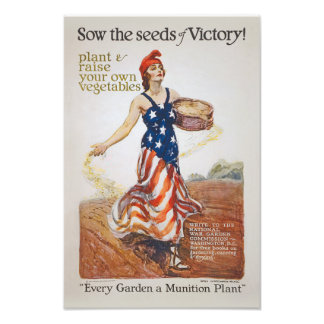 Victory Garden Liberty Sow Seeds WWI Propaganda Photo Print