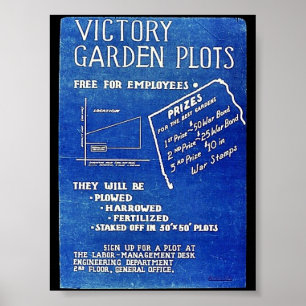 Victory Garden Plots, Free For Employees Poster