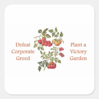 Victory Garden Tomato Tote Square Sticker